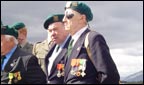 A soldier with a permenant scar from the war, with a eye patch.