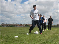 Students show dribbling skills