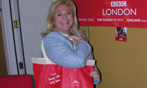 Vanessa Feltz with a Vanessa Feltz bag