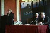 Image of Mo Mowlam, Adam Ingram and Sir Ken Bloomfield at press conference