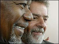 Kofi Annan ao lado do presidente Lula