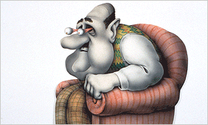 A still from one of Terry Gilliam's animations for Monty Python's Flying Circus