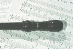 Recorder and music score