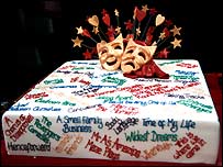 Sir Alan Ayckbourn's birthday cake.  Photo by Alex Soulsby.