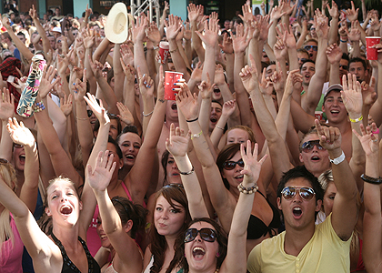 Greg James, Judge Jules and Dave Pearce spend the day at BCM in Magaluf