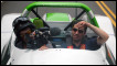 Director Claudio Von Planta and an engineer in the Racing Green hydro-electric supercar