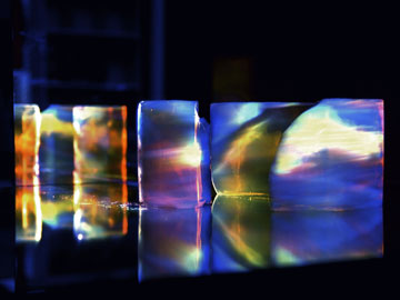Liliane Lijn, 'Stardust' captured in aerogel, photo courtesy of Riflemaker.