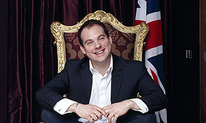 Paddy O'Connell, presenter of the Eurovision semi-final on BBC THREE