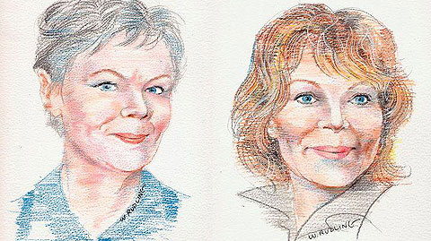 Dame Judi Dench and Samantha Bond Dame Judi Dench and Samantha Bond