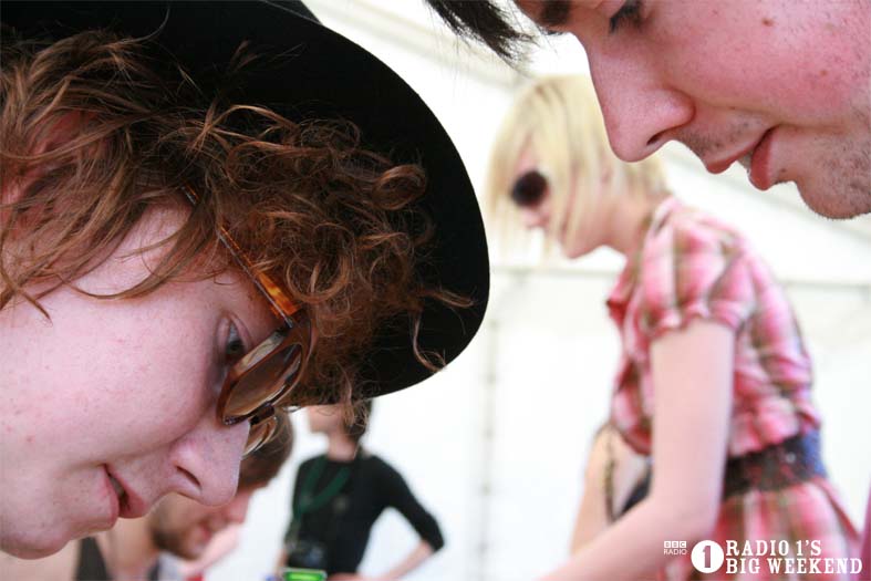 The Kooks in the signing tent