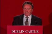 The Chief Electoral Officer announcing the result of the Irish referendum at Dublin Castle, 22 May 1998