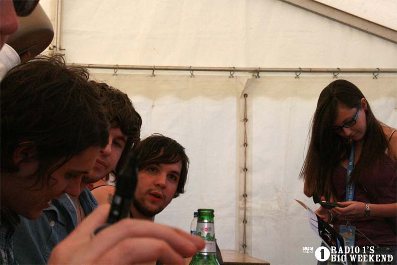 The Kooks in the signing tent