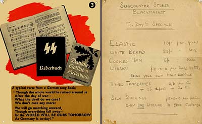 Image showing an exhibition card and shopping list from World War Two