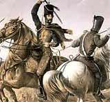 Image of two mounted combatants during Charge of the Light Brigade in 1854