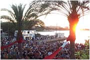 Sunset over the Pacha Beach Bar