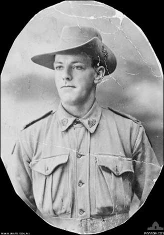 Private JG Barker, who dies at the Battle of Fromelles