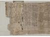 Part of the papyrus explains how to calculate the building of a pyramid. © Trustees of the British Museum Part of the papyrus explains how to calculate the building of a pyramid. © Trustees of the British Museum