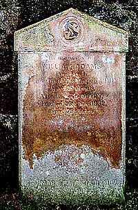 The headstone on William Adams's grave