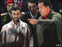 Os presidentes do Irã, Mahmoud Ahmadinejad, e da Venezuela, Hugo Chávez