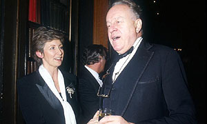 Sue Lawley and Ned Sherrin at the Desert Island Discs 50th anniversary party in 1992