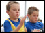 Boys running in Mini North Run 2008