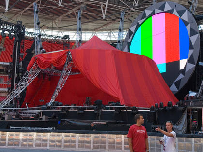 Here's a sneaky look at the stage where the mighty That will be performing - including the world's biggest testcard.