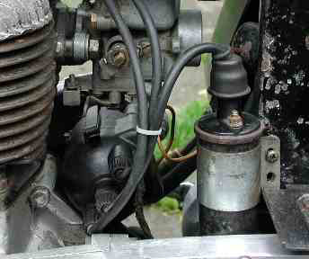 Coil and distributor of the twin cylinders.