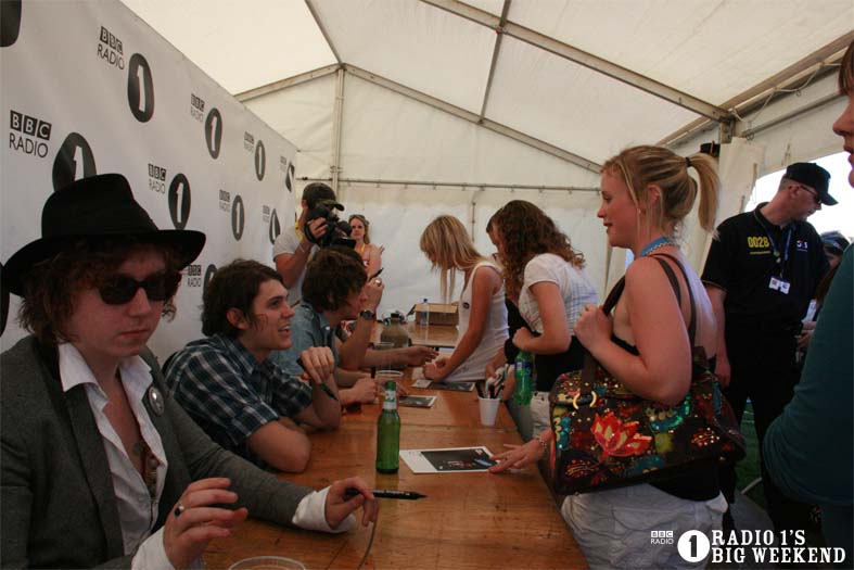 The Kooks in the signing tent