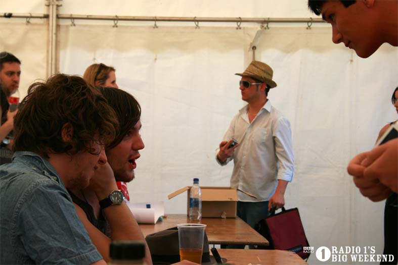 The Kooks in the signing tent