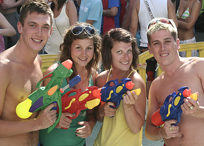 Greg James, Judge Jules and Dave Pearce spend the day at BCM in Magaluf
