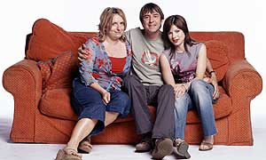 Carrie (Claire Rushbrook), Barry (Neil Morrissey) and Sinead (Sarah Quintrell)