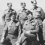 Left to Right Capt. Robert Lowry, Sgt Don Paige, Cpl J Slaton, L/Cpl Harold Eynon, Pte H J Williams.  Somewhere in N Africa 1942