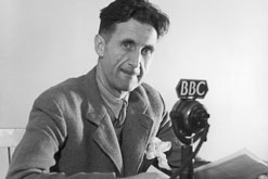 George Orwell at the BBC in 1943.