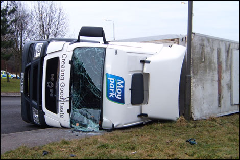 Overturned Chicken Lorry in Ashbourne