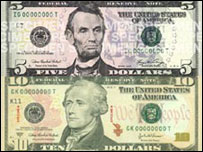 notas de dólar