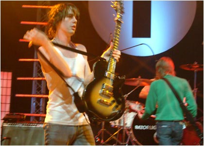 Razorlight on stage at the R1 / TOTP Christmas Party