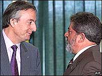 Néstor Kirchner e Luiz Inácio Lula da Silva