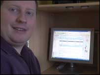 Man and a computer screen