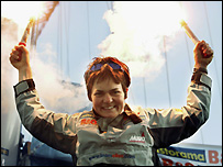 Ellen celebrates in 2005