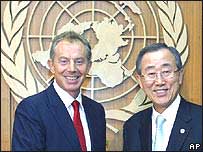 Blair e Ban Ki-Moon