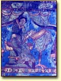 Illustration of a monk at work on the gospels