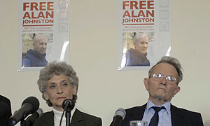 Alan Johnston's parents at the press conference