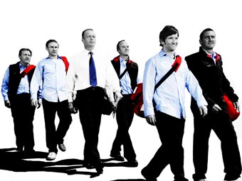 Harry (Neil Dudgeon), Radge (Cal Macaninch), Charlie (Hugo Speer), Jack (Mark Womack), Dex (Dean Lennox Kelly) and Barmpot (Will Mellor)
