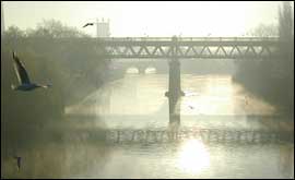 The railway bridge at Worcester
