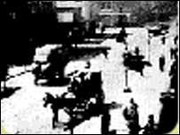 A still from the film on Leeds Bridge