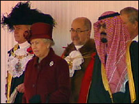 Rainha Elizabeth 2ª e o rei Abdullah