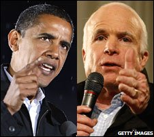Hai ứng viên Barack Obama và John McCain
