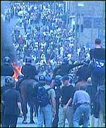 riot scene from July 2001
