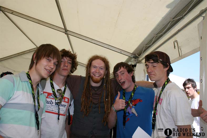Newton Faulkner in the signing tent