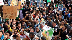 تظاهرات مؤيدة للقذافي في طرابلس